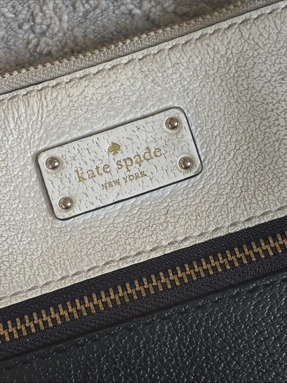 kate spade Black and White Leather Crossbody Bag